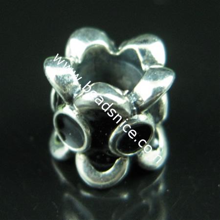 Sterling silver enamel charm european style bead,8x8.5mm,hole:approx 4.2mm,