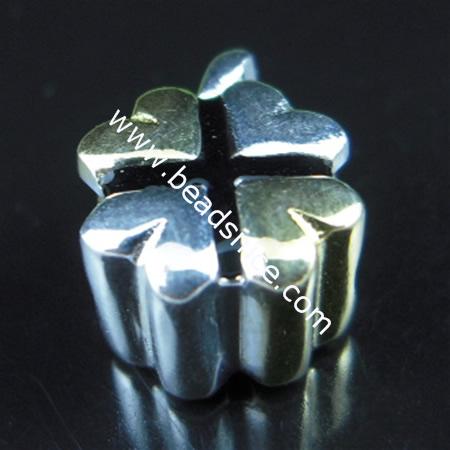 925 Sterling silver enamel charm european bead style,11.9x9.2mm,hole:approx 4.3mm,