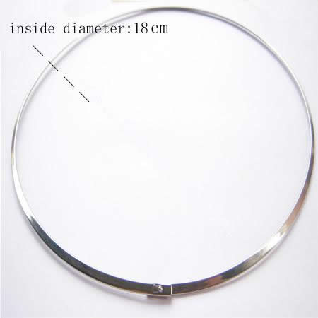 Brass necklace,inside diameter:18cm,3x1mm thick,22 inch,nickel free,