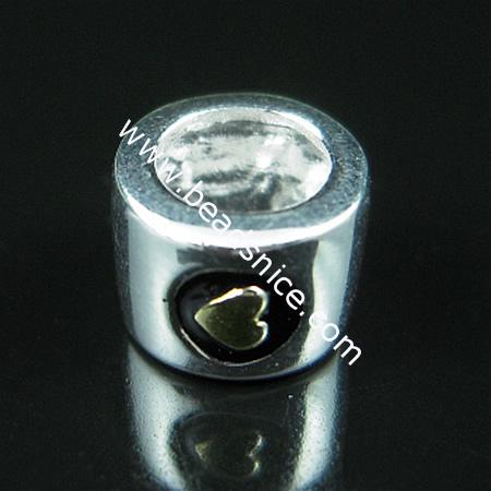 925 Sterling silver enamel charm european style bead,6x7.5mm,hole:approx 4mm,no ,