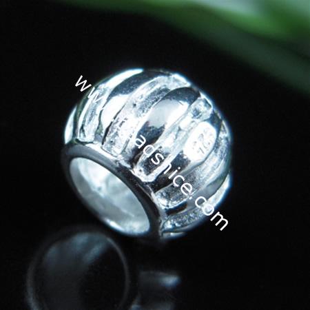 925 Sterling silver enamel charm european style bead,6.5x9mm,hole:approx 4mm,no ,