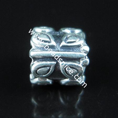 925 Sterling silver bali european style bead,8x7mm,hole:approx 4mm,no ,