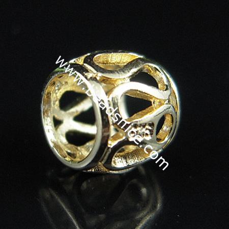 925 Sterling silver european style bead,6x8mm,hole about 5mm,