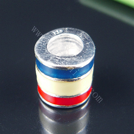 925 sterling silver enamel charm european style bead,9x9mm,hole:approx 5mm,