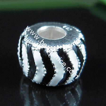 925 Sterling silver enamel charm european style bead,8x12mm,hole:approx 4.5mm,