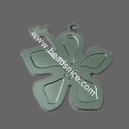 Flower Pendant,brass,flower, lead-safe,nickel-free,