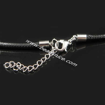 Wax cord necklace,2.5mm,clasp 11.5x6.5mm,length 18 inch,nickel free,