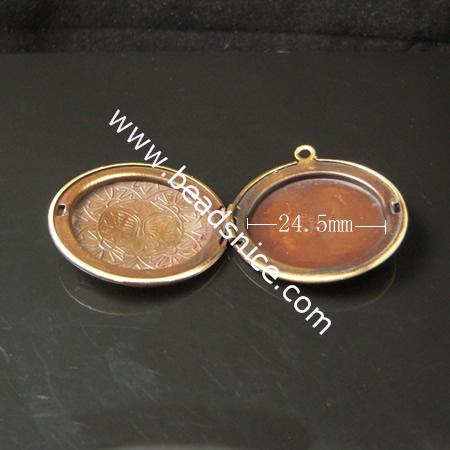 Brass Pendant, Album box,antiqued brass plated, 32.5mm,inside diameter 24.5mm,Nickel free, Lead Free,Hole:Approx 2MM,
