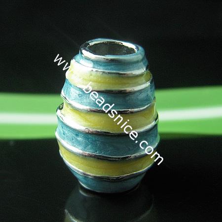 Enamel Charm European beads style, alloy, no , Pb-free & Ni-free & Cd-free & Zn-free,16x12mm, Inside Diameter:5mm, 