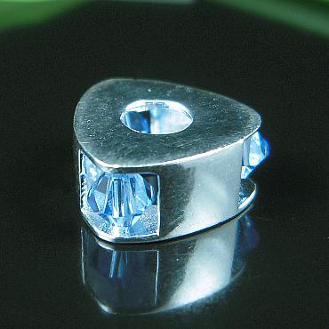 925 Sterling silver european bead style with Zircon(C.Z) bead ,12.5x6mm,hole:about 4.5mm, no ,