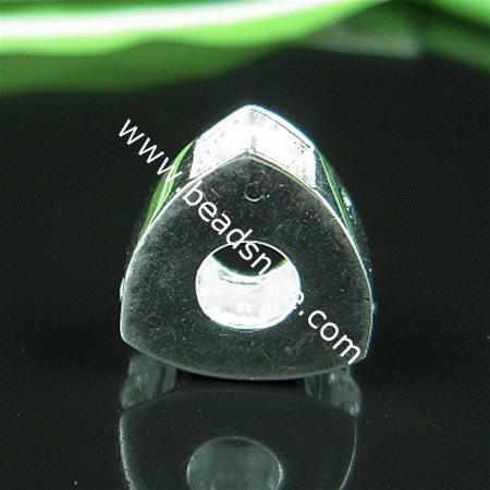 925 Sterling silver european bead style with Zircon(C.Z) bead ,12.5x6mm,hole:about 4.5mm, no ,