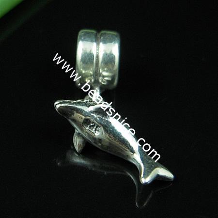 925 Sterling silver european style pendant ,21x14mm,hole:approx 5mm,no ,animal,