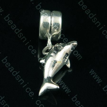 925 Sterling silver european style pendant ,21x14mm,hole:approx 5mm,no ,animal,