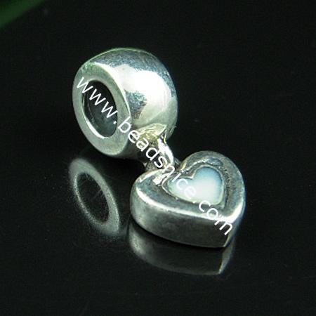 925 Sterling silver enamel charm european style pendant ,18.5x9mm,hole:approx 4.5mm,no ,