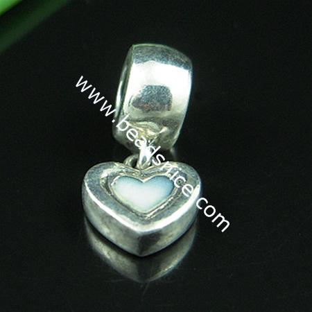 925 Sterling silver enamel charm european style pendant ,18.5x9mm,hole:approx 4.5mm,no ,