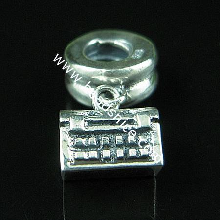 925 Sterling silver european style pendant ,19x8.5mm,hole:approx 4.5mm,no ,