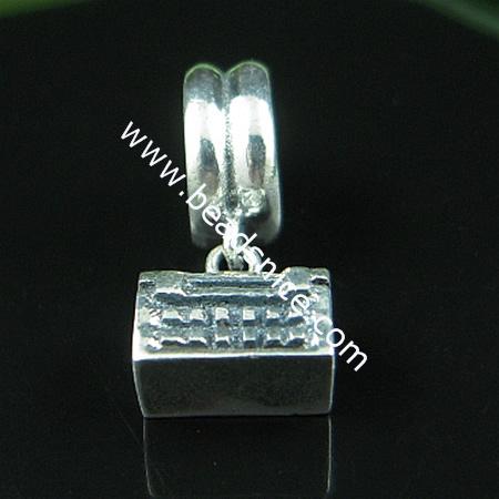 925 Sterling silver european style pendant ,19x8.5mm,hole:approx 4.5mm,no ,