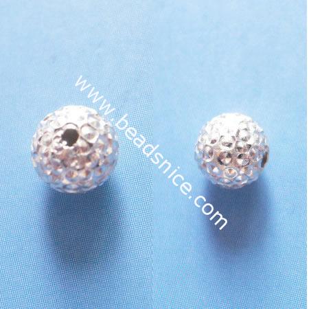 Jewelry sterling silver stardust beads,round,6mm,