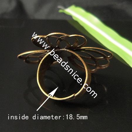 Iron ring finding,35x35mm,inside diameter:18.5mm,nickel free,flower,