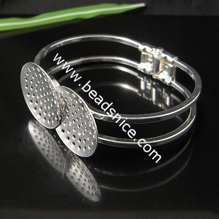 Jewelry brass bracelet,66x54mm,inside diameter:61.5x44.5mm,base diameter:24.5mm,nickel free,lead safe,