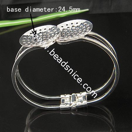 Jewelry brass bracelet,66x54mm,inside diameter:61.5x44.5mm,base diameter:24.5mm,nickel free,lead safe,
