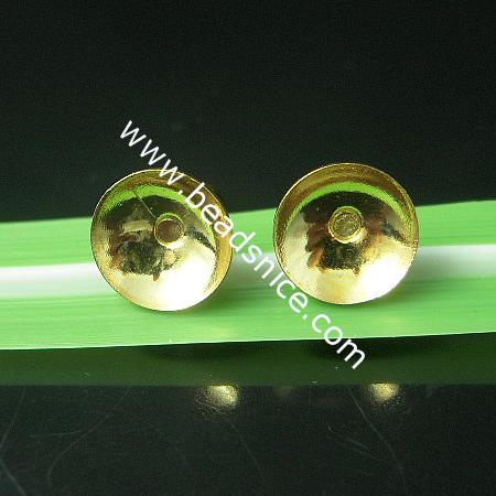 Earring Mounting,round, cabochon setting, without earnut & with steel pin, more plated colors for choice