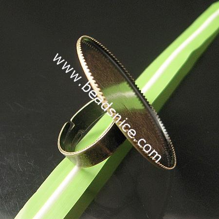 Brass Bezel Ring Settings,size:7 ,lead-safe,nickel-free,round