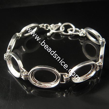 Jewery Brass Bracelet,8.2 inch,Base Diameter:12x16mm,Lead Safe,Nickel Free,