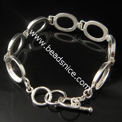 Jewery Brass Bracelet,8.2 inch,Base Diameter:12x16mm,Lead Safe,Nickel Free,