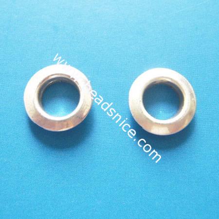 Sterling silver crimp beads, tube, 9mm, hole:approx 5.3mm,high 2.5mm,