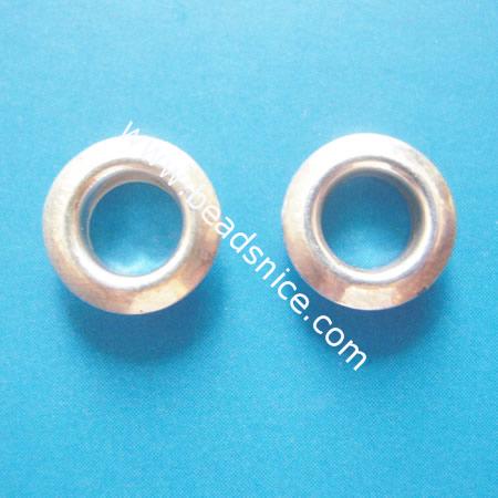 Sterling silver crimp beads, tube, 8mm, hole:approx 4.5mm,high 2.5mm,