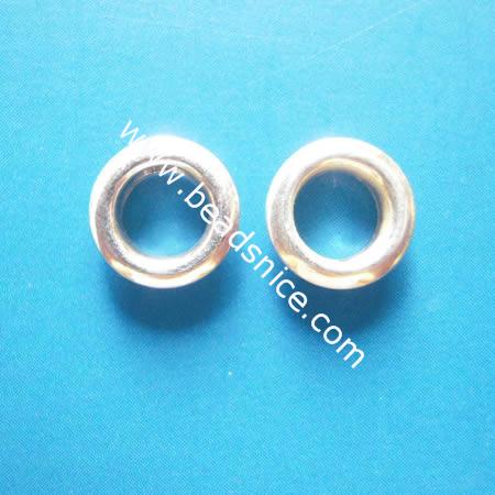 Sterling silver crimp beads, tube, 7.2mm, hole:approx 4.3mm,high 2.5mm,
