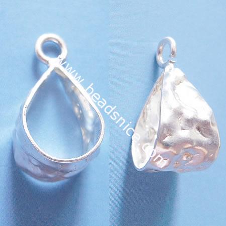 Sterling silver pendant bail, 18x9mm, 