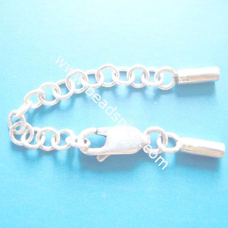 Sterling silver lobster clasp,clasp:12x4mm,chain:32mm long,jumpring 0.8x4mm,