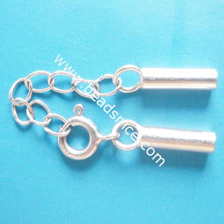 Sterling silver clasp,tube:10x3mm,clasp:11x6mm,chain 3x4.5mm,26mm long,