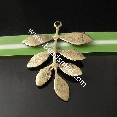 Necklace pendants,brass,lead-safe,nickel-free,leaf,