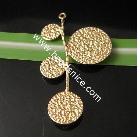 Necklace pendants,brass,lead-safe,nickel-free,round,