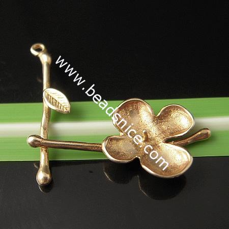 Brass Bails for Half-Drilled Beads,Many colors available,flower,