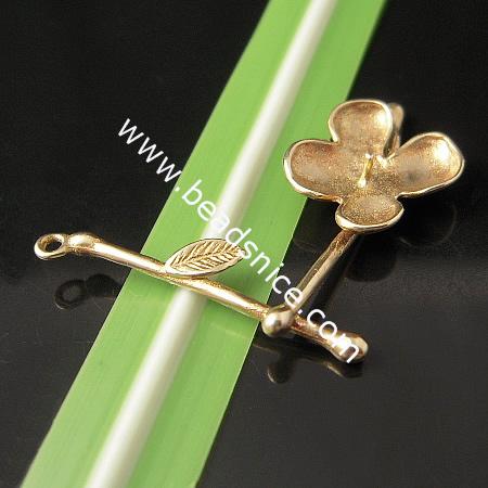 Brass Bails for Half-Drilled Beads,Many colors available,flower,