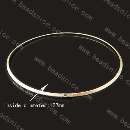 Brass necklace,3x1mm,inside diameter:127mm,nickel free,lead safe,