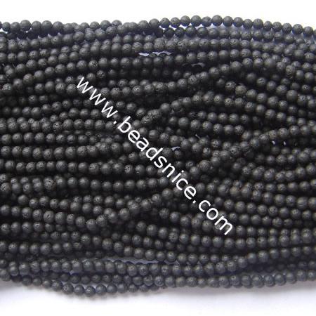 Natural Lava Beads, Round,  Hole:Approx 1.5M,16 inch,