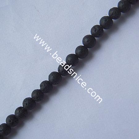 Natural Lava Beads, Round, 6mm, Hole:Approx 1.0M,16 inch,