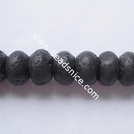 Lava Beads Natural,Rondelle,12x14mm,Hole:about 1.8mm,16 inch,