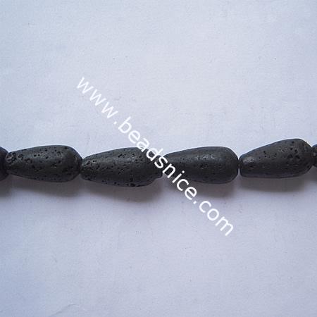Lava Beads Natural,Teardrod,10x20mm,Hole:about 1.5mm,16 inch,