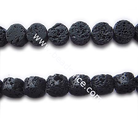 Lava Beads Natural,Flat Round,12x12mm,Hole:about 0.8mm,16 inch,