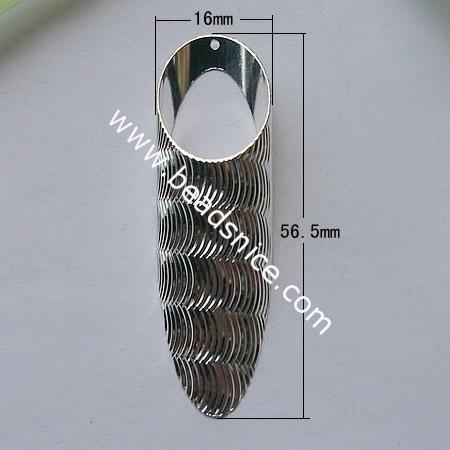 Brass pendant,56.5x16mm,inside diameter:15mm,hole:about 1.5mm,nickel free,lead safe,