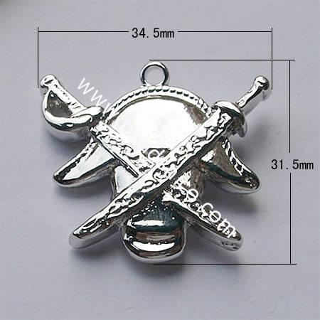 alloy pendant,31.5x34.5mm,hole:about 2.5mm,nickel free,lead safe,