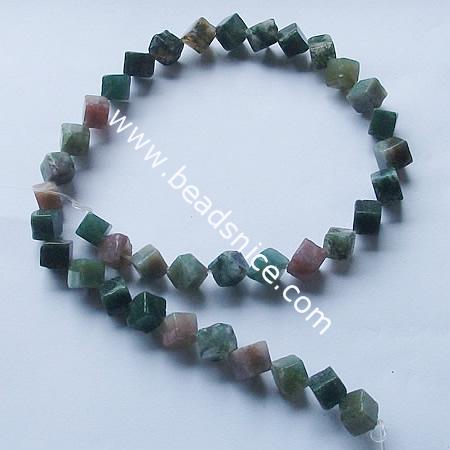 Moss agate bead naturl,8x8x8mm,length:15.5 inch,hole:approx 1mm,