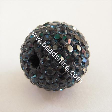 Rhinestone Plasticine Beads, plasticine bead with Czech rhinestone, approx 55-58 pcs,  various colors for choice,half hole, pere
