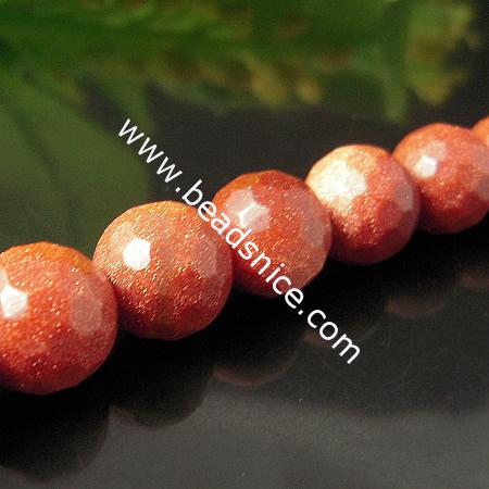 Gold Sand Stone,4mm,14 inch,Hole:about 0.8mm,